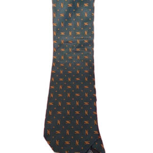 Massimo Bizzocchi Mens Dress Tie Dark Green Print Silk Italy Career